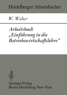 Front cover_Arbeitsbuch Einführung in Die Betriebswirtschaftslehre