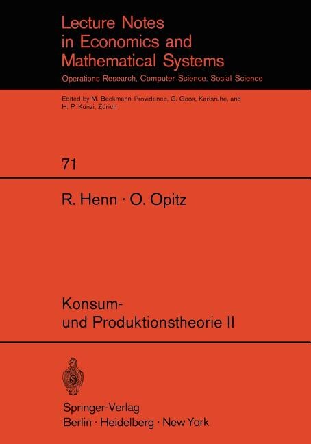 Front cover_Konsum- und Produktionstheorie II