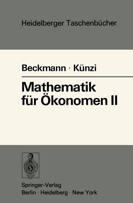 Mathematik Für Ökonomen Ii: Lineare Algebra