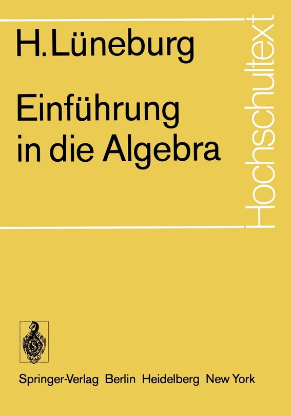 Front cover_Einführung in die Algebra