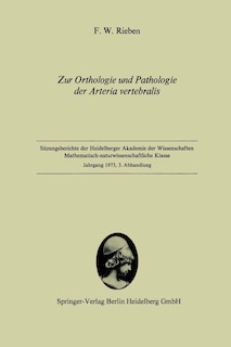 Front cover_Zur Orthologie und Pathologie der Arteria vertebralis