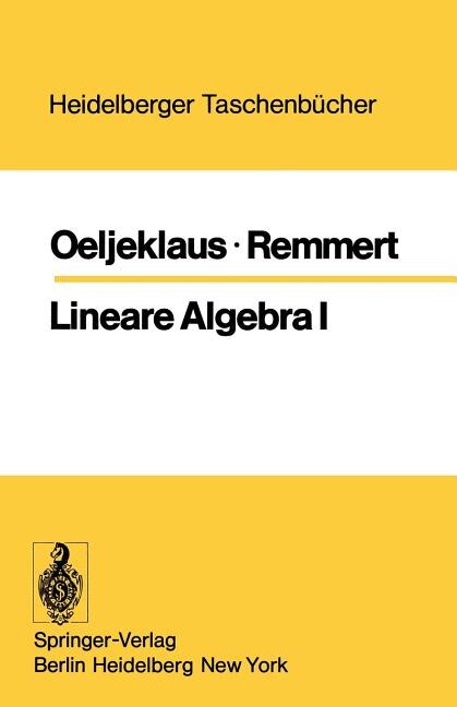 Front cover_Lineare Algebra I