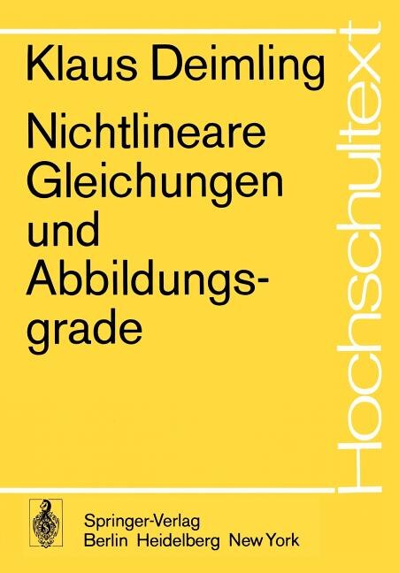 Front cover_Nichtlineare Gleichungen und Abbildungsgrade