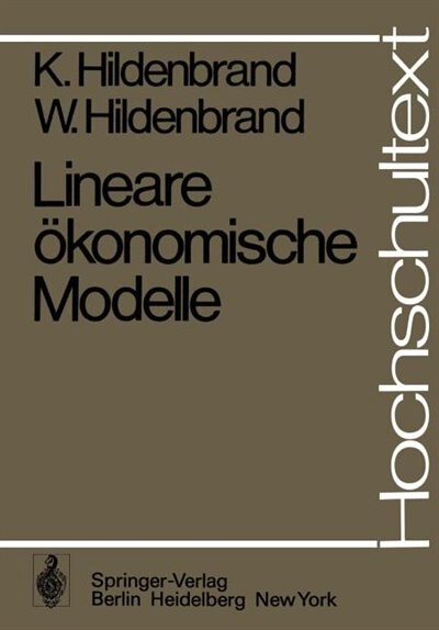 Front cover_Lineare ökonomische Modelle