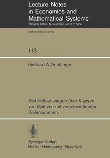 Stabilitätsaussagen über Klassen von Matrizen mit verschwindenden Zeilensummen