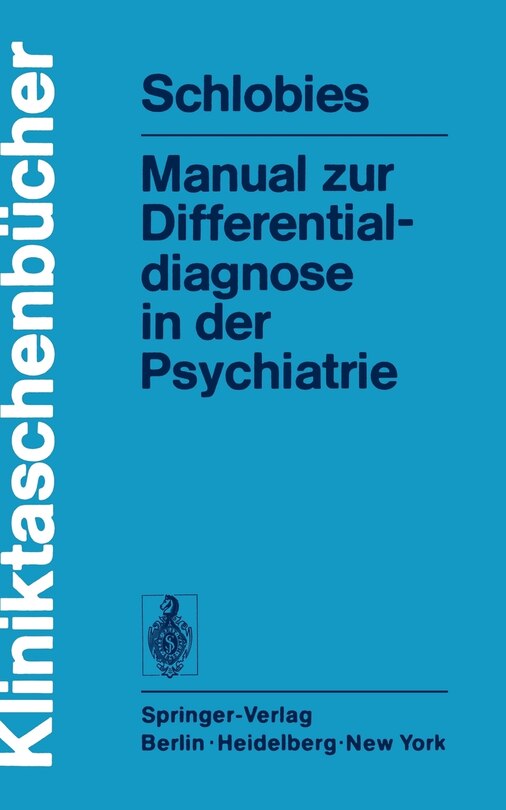 Front cover_Manual Zur Differentialdiagnose In Der Psychiatrie