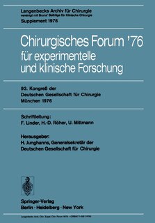 Front cover_Chirurgisches Forum '76 Für Experimentelle Und Klinische Forschung
