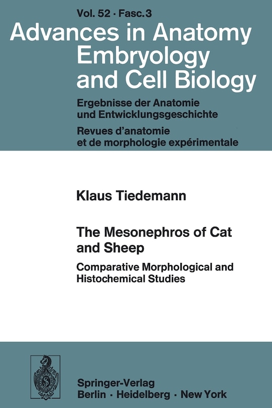 Front cover_The Mesonephros of Cat and Sheep