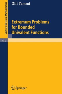 Front cover_Extremum Problems for Bounded Univalent Functions