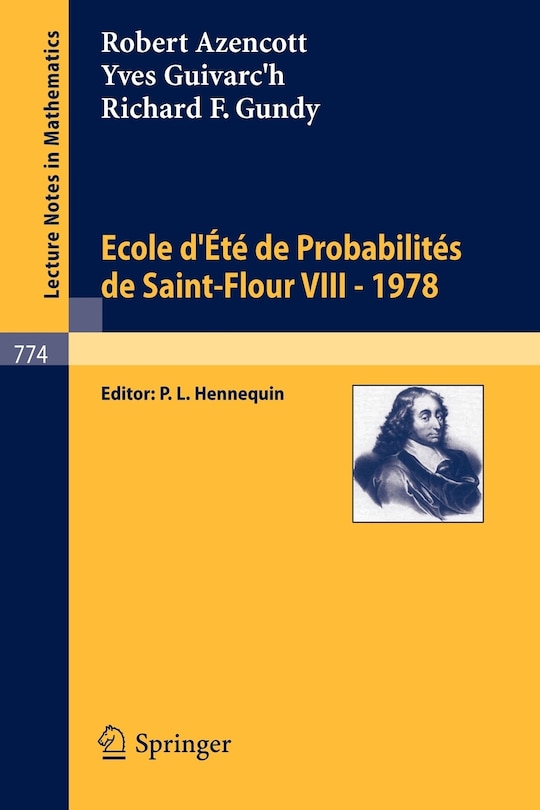 Front cover_Ecole d'Ete de Probabilites de Saint-Flour VIII, 1978