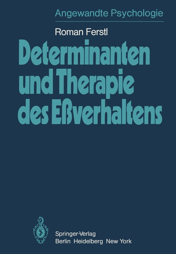 Front cover_Determinanten und Therapie des Eßverhaltens