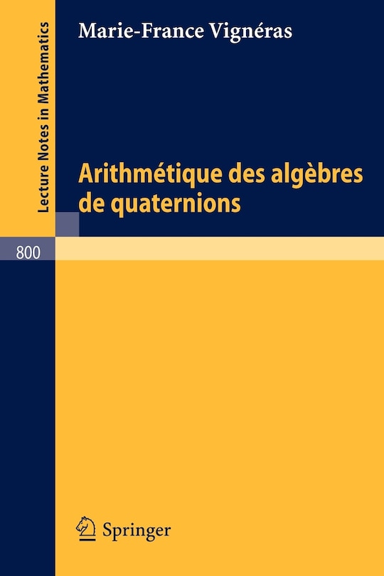 Couverture_Arithmetique des algebres de quaternions