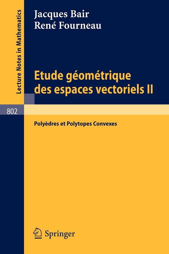 Couverture_Etude Geometrique des Espaces Vectoriels II