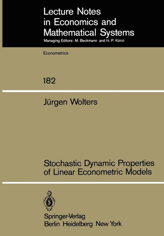 Front cover_Stochastic Dynamic Properties of Linear Econometric Models