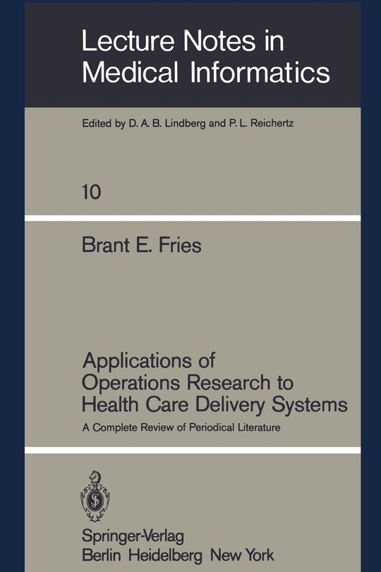 Front cover_Applications of Operations Research to Health Care Delivery Systems