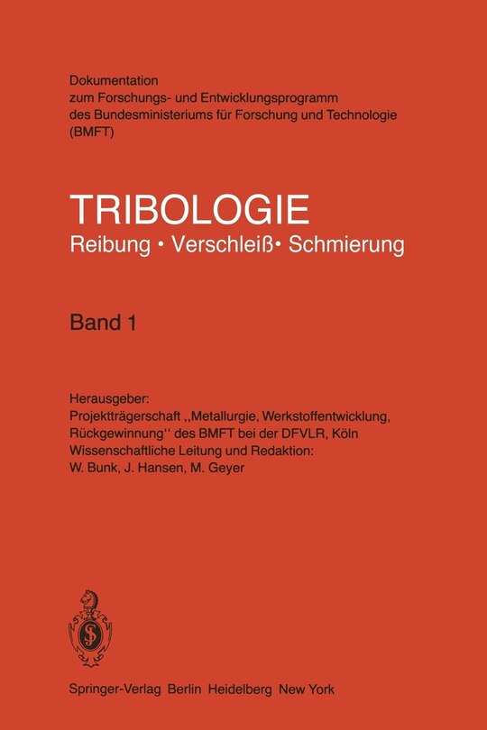 Couverture_Tribologie Reibung - Verschleiß - Schmierung