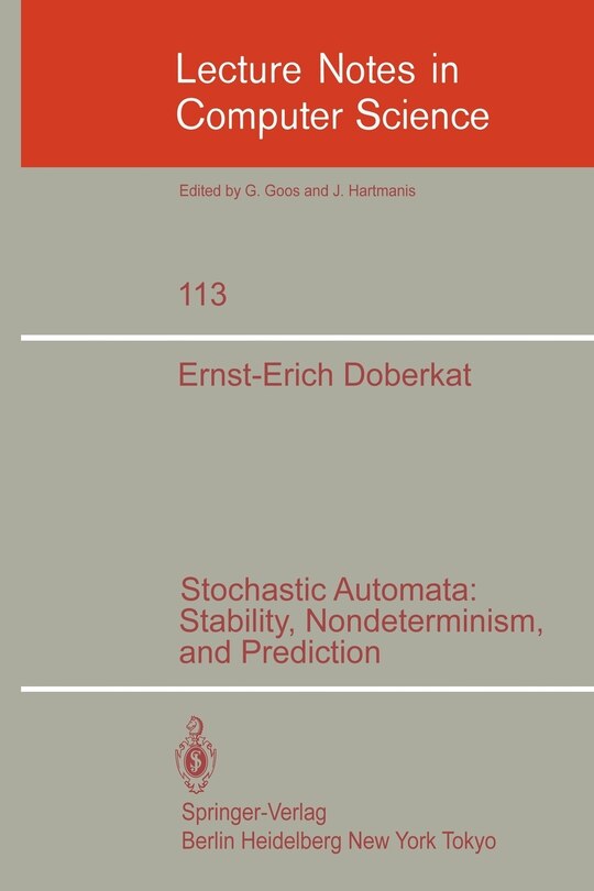 Couverture_Stochastic Automata: Stability, Nondeterminism and Prediction