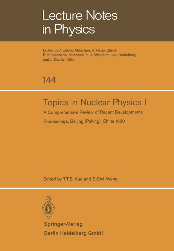 Front cover_Topics in Nuclear Physics I