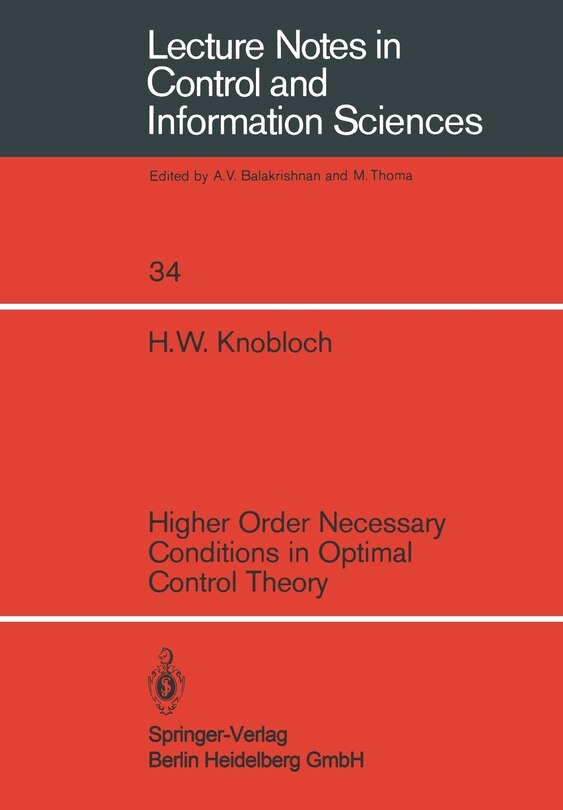 Front cover_Higher Order Necessary Conditions In Optimal Control Theory