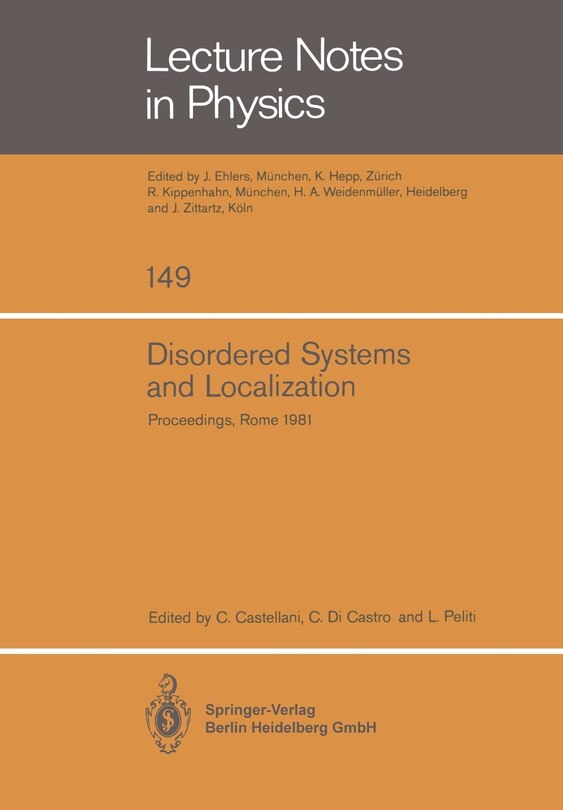 Couverture_Disordered Systems and Localization