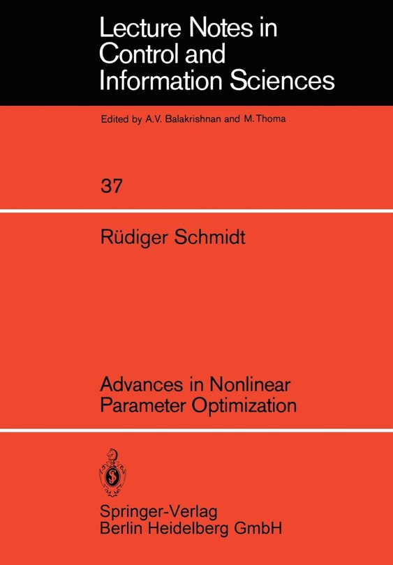 Front cover_Advances In Nonlinear Parameter Optimization