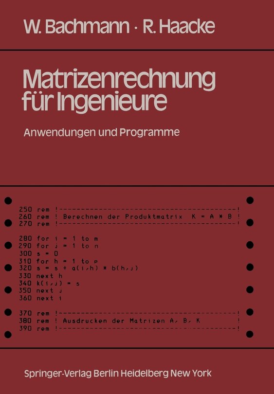 Front cover_Matrizenrechnung für Ingenieure