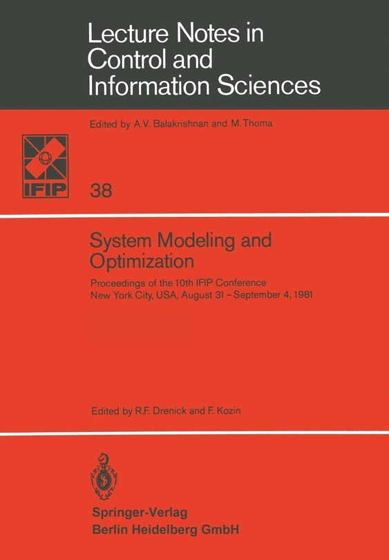 Front cover_System Modeling and Optimization