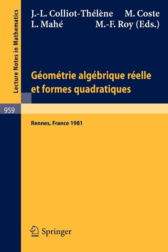 Front cover_Geometrie algebrique reelle et formes quadratiques