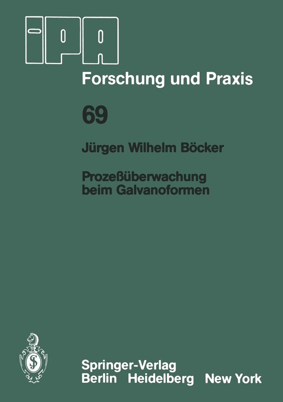 Front cover_Prozeßüberwachung beim Galvanoformen