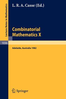 Front cover_Combinatorial Mathematics X