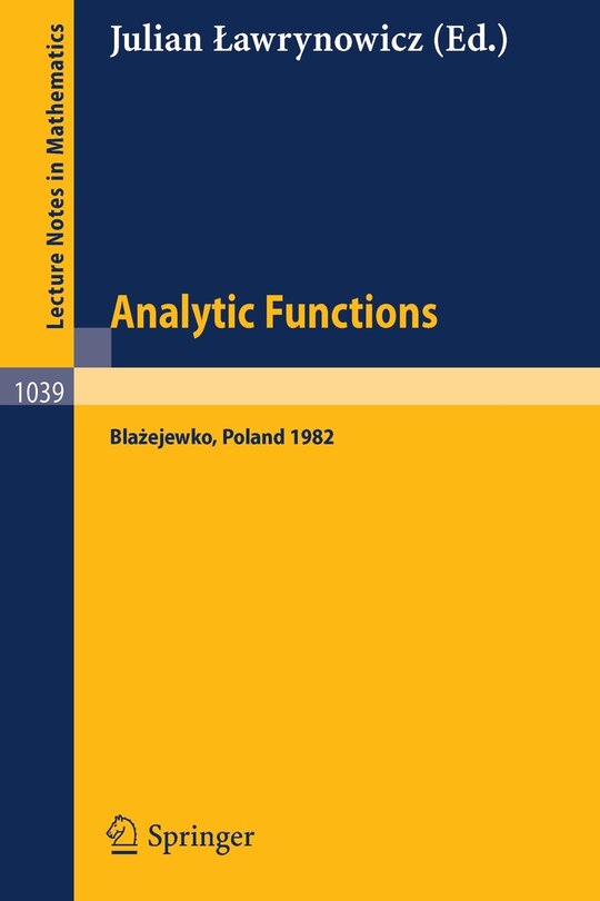 Couverture_Analytic Functions Blazejewko 1982