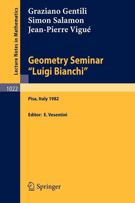 Front cover_Geometry Seminar Luigi Bianchi