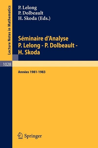 Front cover_Séminaire d'Analyse P. Lelong - P. Dolbeault - H. Skoda