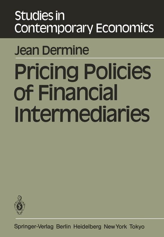 Front cover_Pricing Policies of Financial Intermediaries