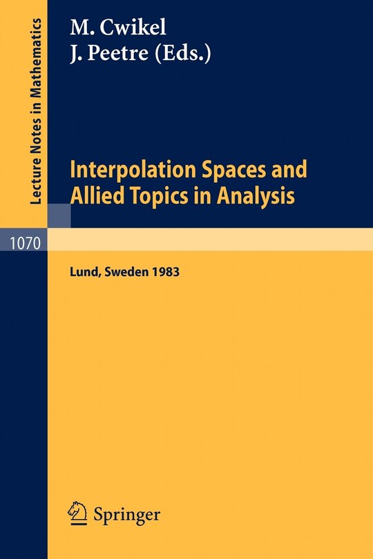 Front cover_Interpolation Spaces and Allied Topics in Analysis