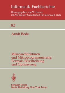 Couverture_Mikroarchitekturen und Mikroprogrammierung: Formale Beschreibung und Optimierung