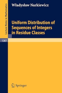 Front cover_Uniform Distribution of Sequences of Integers in Residue Classes