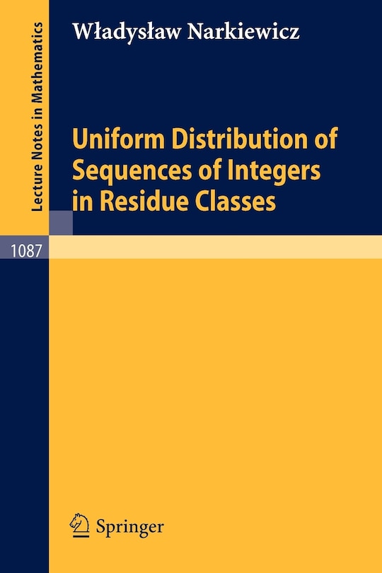 Front cover_Uniform Distribution of Sequences of Integers in Residue Classes