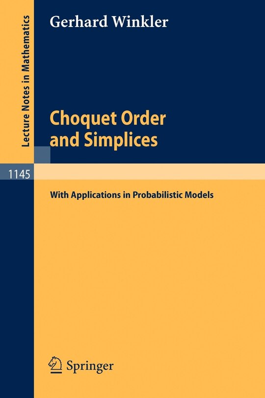 Couverture_Choquet Order and Simplices