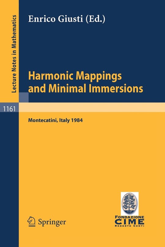 Front cover_Harmonic Mappings and Minimal Immersion