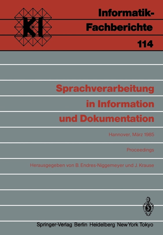 Front cover_Sprachverarbeitung in Information Und Dokumentation
