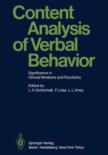 Front cover_Content Analysis of Verbal Behavior