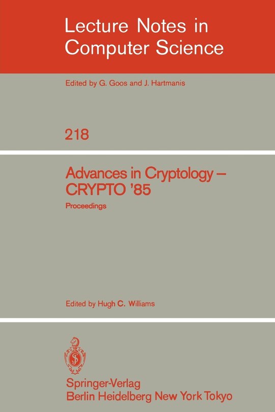 Front cover_Advances in Cryptology