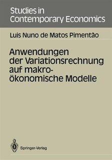 Front cover_Anwendungen der Variationsrechnung auf makroökonomische Modelle