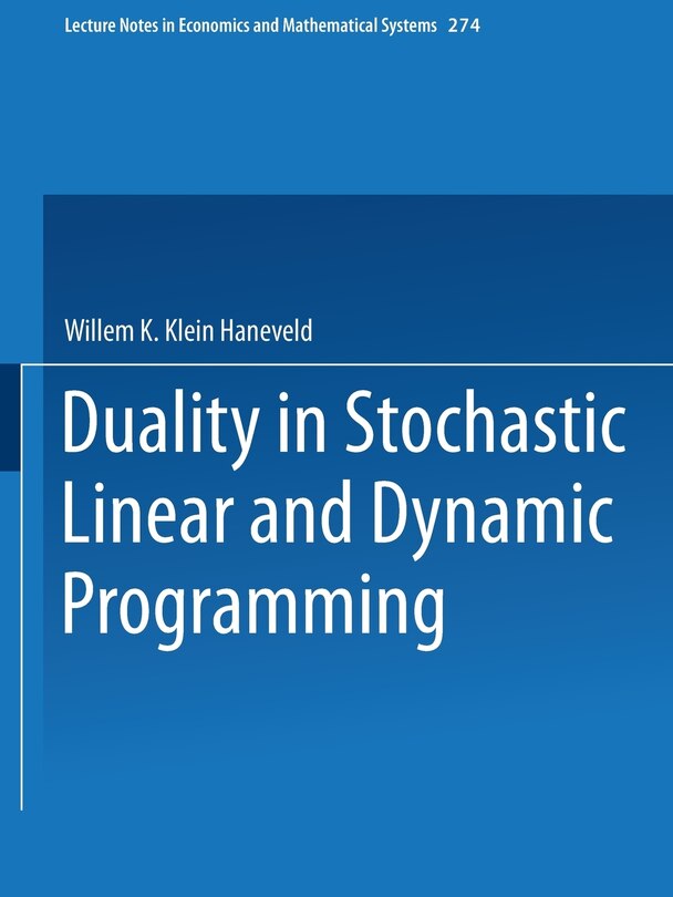 Front cover_Duality in Stochastic Linear and Dynamic Programming