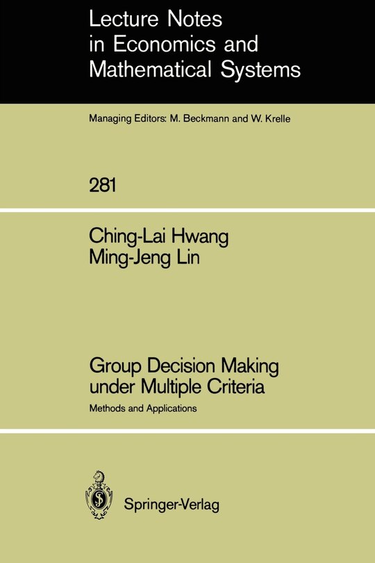 Couverture_Group Decision Making under Multiple Criteria