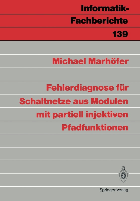Couverture_Fehlerdiagnose für Schaltnetze aus Modulen mit partiell injektiven Pfadfunktionen