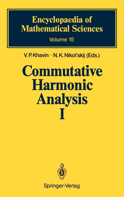 Front cover_Commutative Harmonic Analysis I
