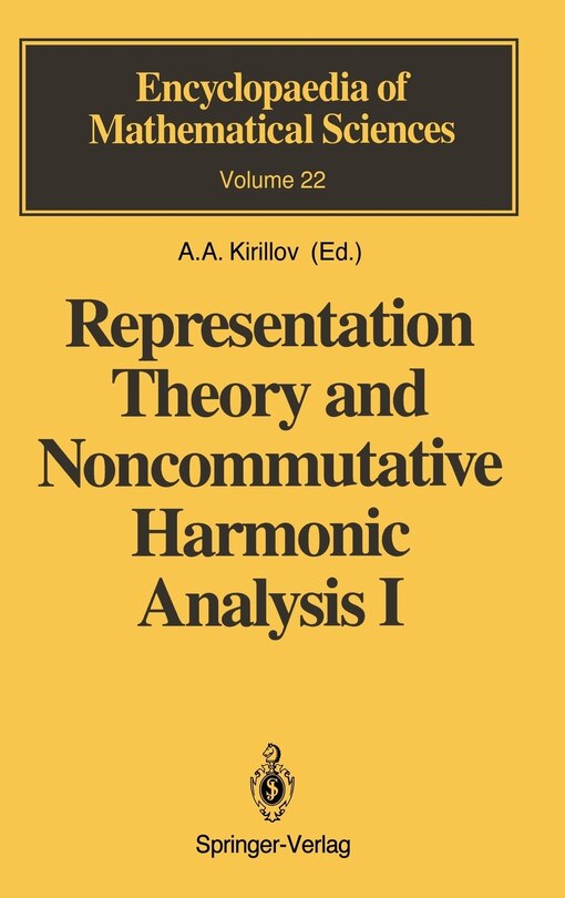 Couverture_Representation Theory and Noncommutative Harmonic Analysis I