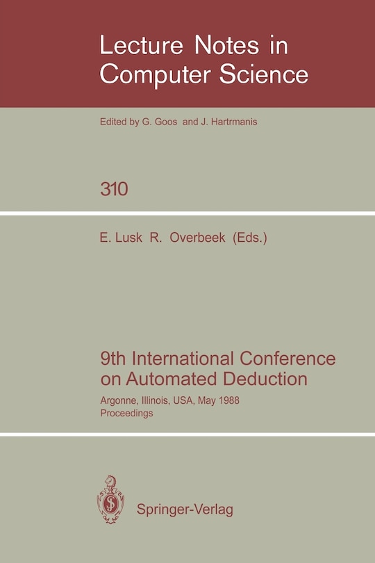 Couverture_9th International Conference on Automated Deduction